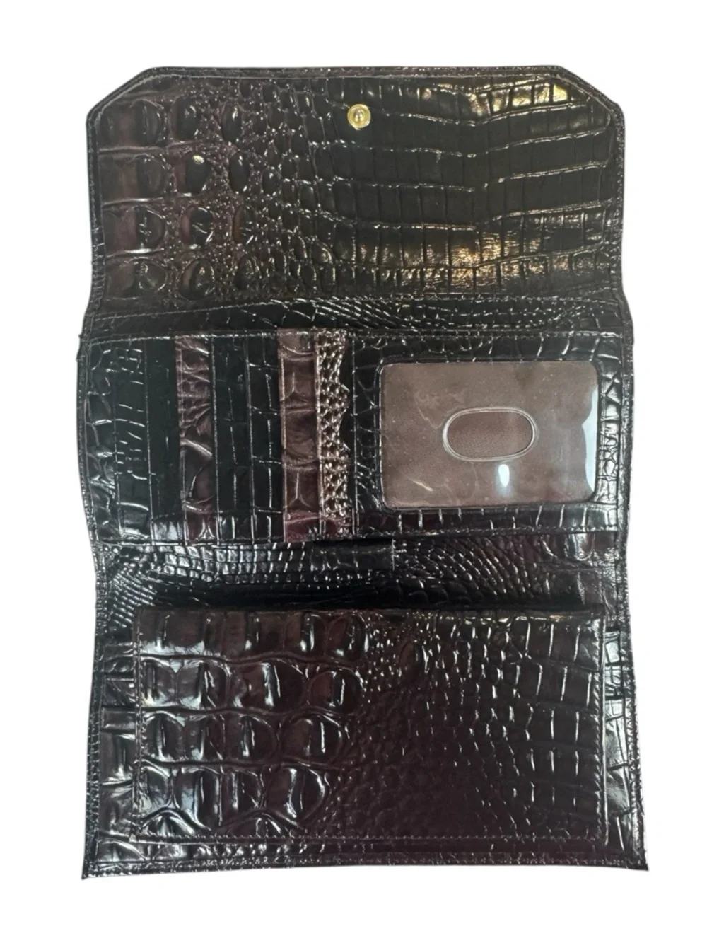 Brahmin Dagny Melbourne Croc Embossed Brown Satchel & Wallet Set